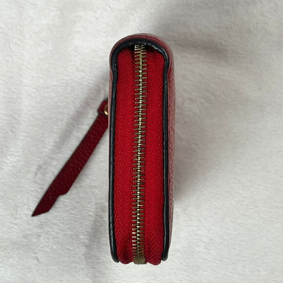 Louis Vuitton Red Empreinte Monogram Leather Zippy Coin Purse Compact Wallet GUC - Picture 7 of 16
